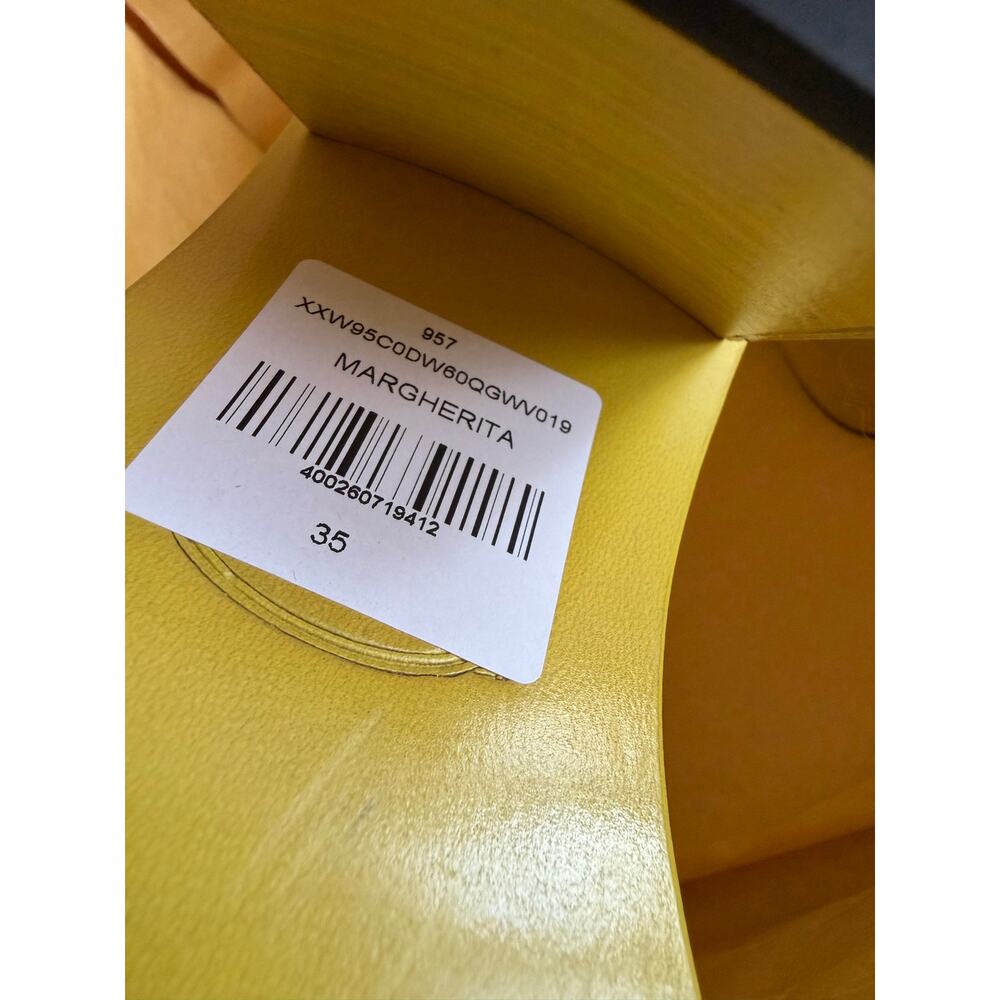New Tods leather penny loafer heels yellow sz 35 - Picture 7 of 15